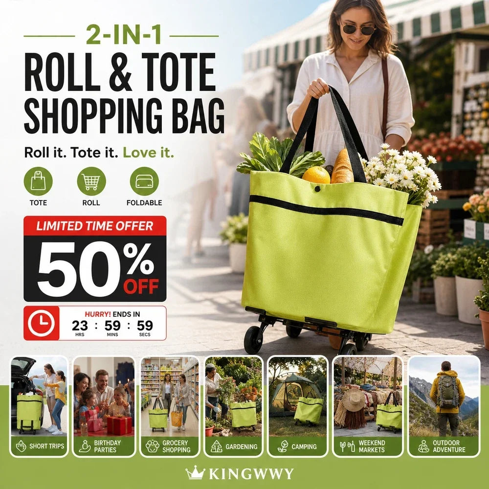 Rolling Grocery Shopping Bag