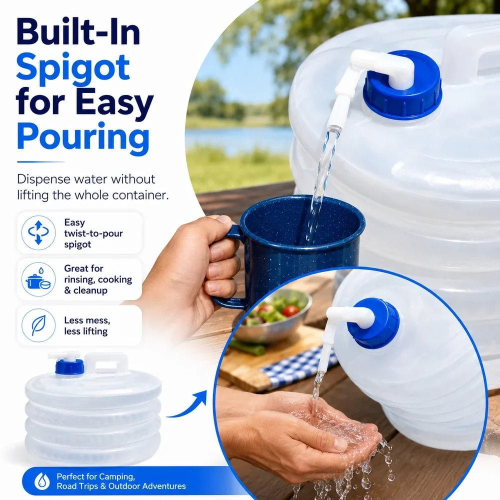 Foldable Water Storage Container with Tap