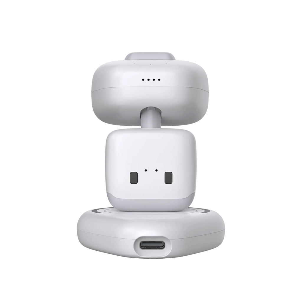 AI Pocket Wearable Robot, ChatGPT Powered AI Companion with Voice Commands, Emotional Interaction, Singing & Dancing, Magnetically Attaches to Anywhere, White | Pocket