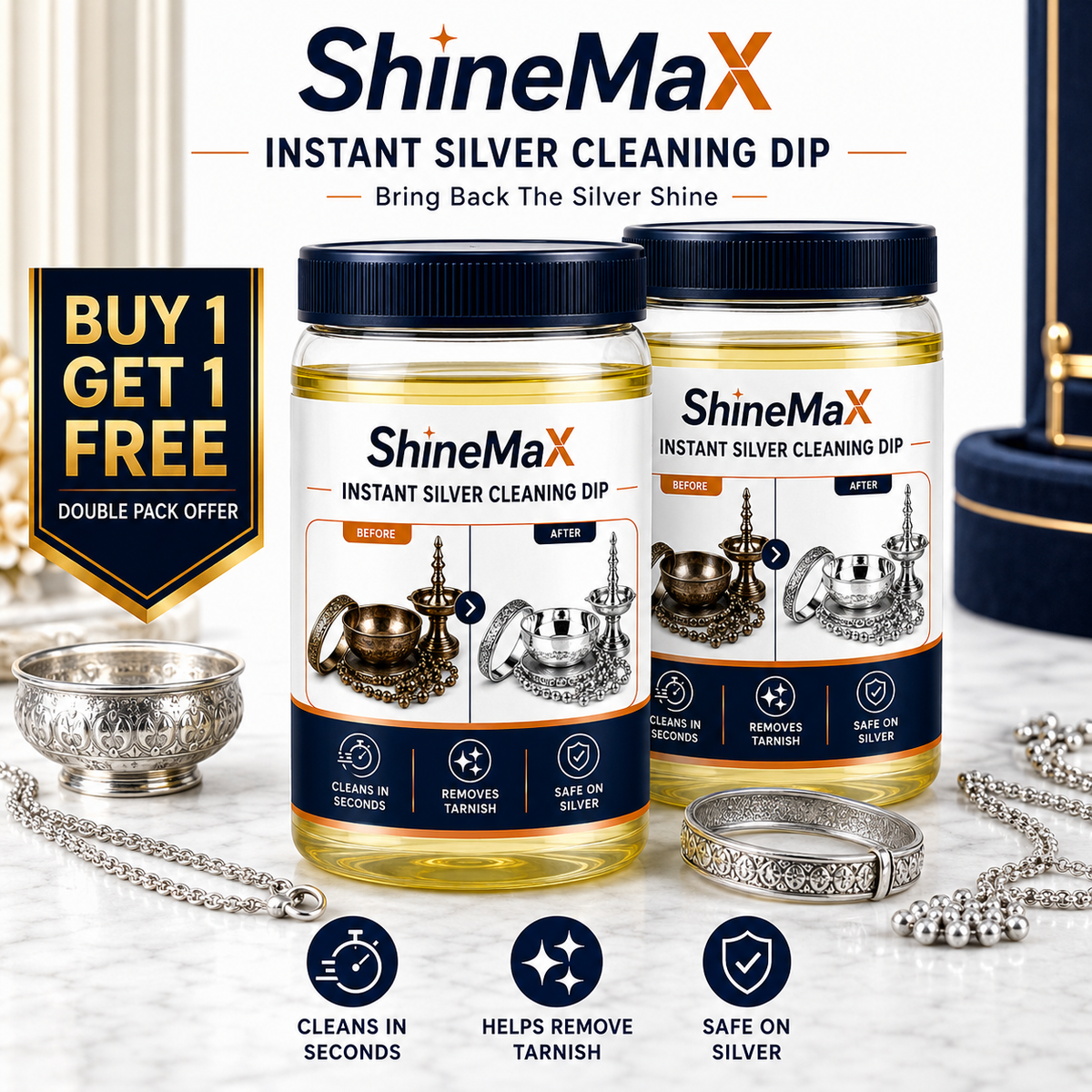 Instant Silver Cleaner (Buy 1 Get 1 FREE ) Festive Dhamaka 🔥