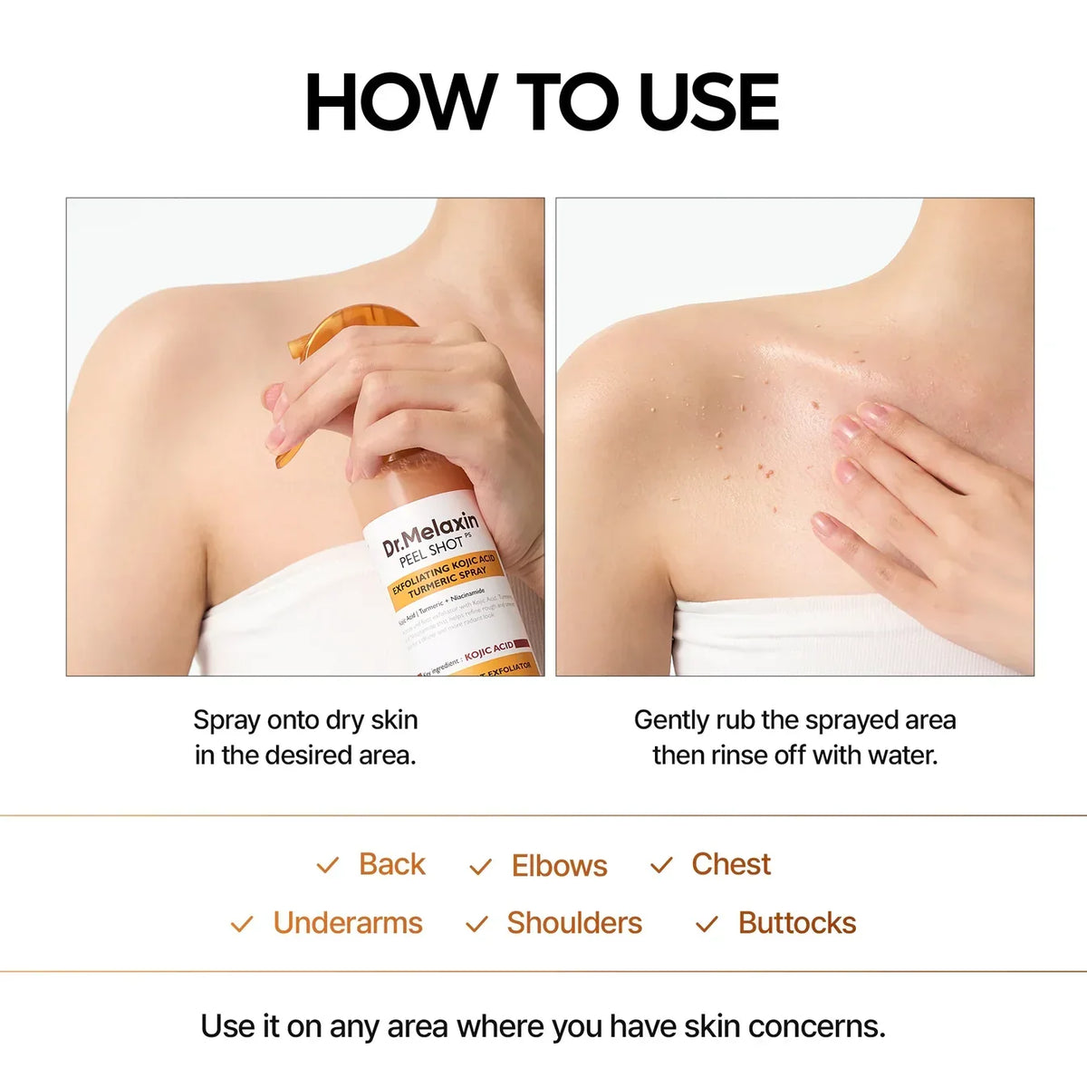 Dr. Melacure Body Kojic Acid Turmeric Exfoliating Spray